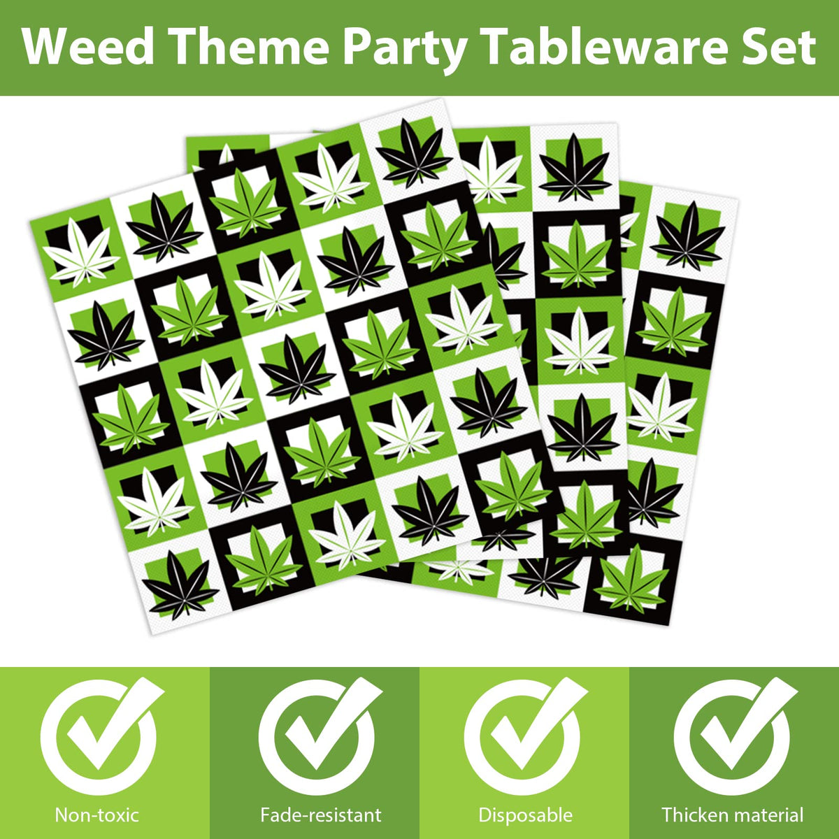 Gisgfim weed napkins 6.5-inch coordinate with plates for mess-free moments