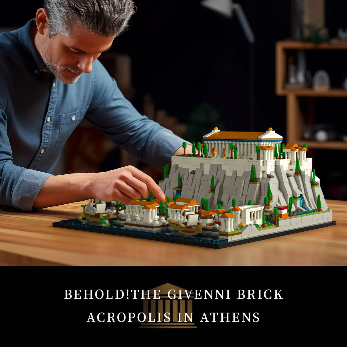 Givenni Acropolis sea-detail minifigures invite storytelling on the waterfront diorama.