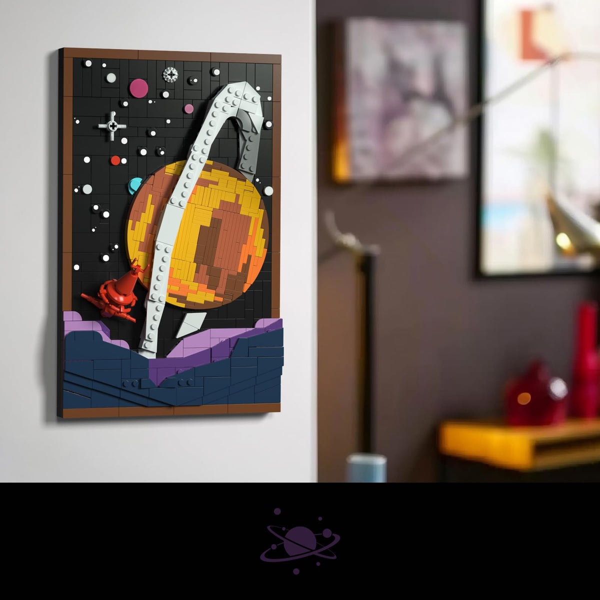 Givenni Art Saturn 3D wall décor adds depth and texture to living spaces.