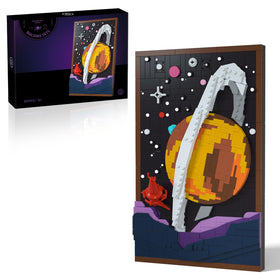 Givenni Art Saturn layered bricks 3D sculpture enhances walls with dimensional detail.
