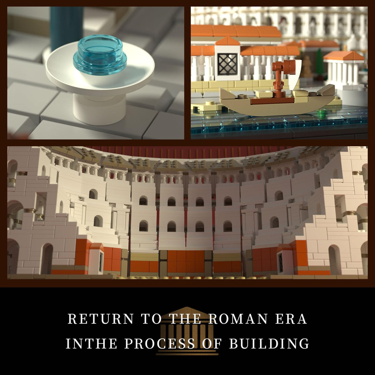 Givenni Roman Colosseum assembly in progress showcases intricate architecture.