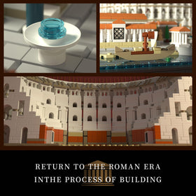 Givenni Roman Colosseum assembly in progress showcases intricate architecture.