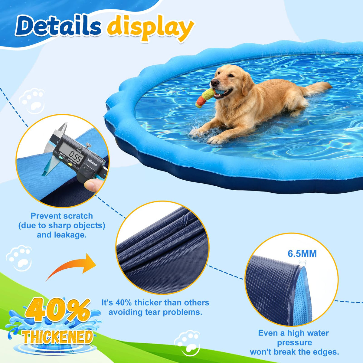 Giveuplay 107inch splash pad: backyard scene ready for family playtime.