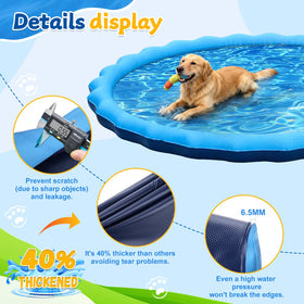 Giveuplay 107inch splash pad: backyard scene ready for family playtime.