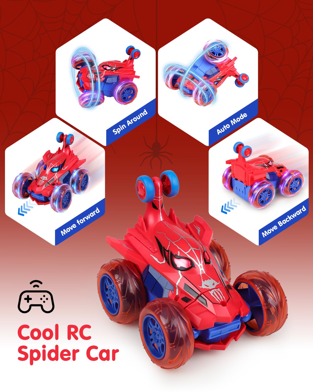 Givzan Spider RC Car durable ABS body with rugged tires for durability