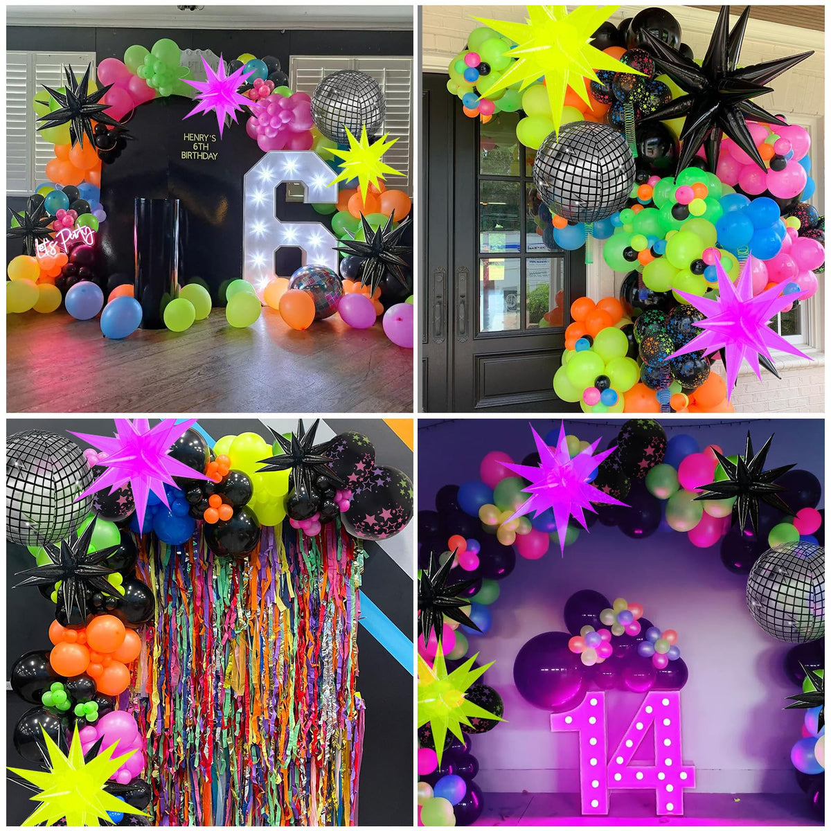 GIZIUXNE neon balloon arch with blue balloons for lively themes