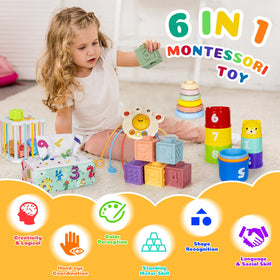 GJOF2YK soft stacking rings encourage grasping and creative stacking play.