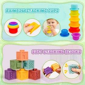 GJOF2YK rainbow stacking cups enhance color recognition and counting