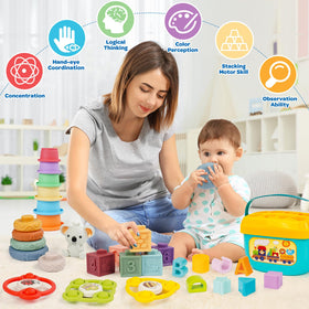 GJOF2YK soft ring stacking cups support color learning and hand-eye coordination.