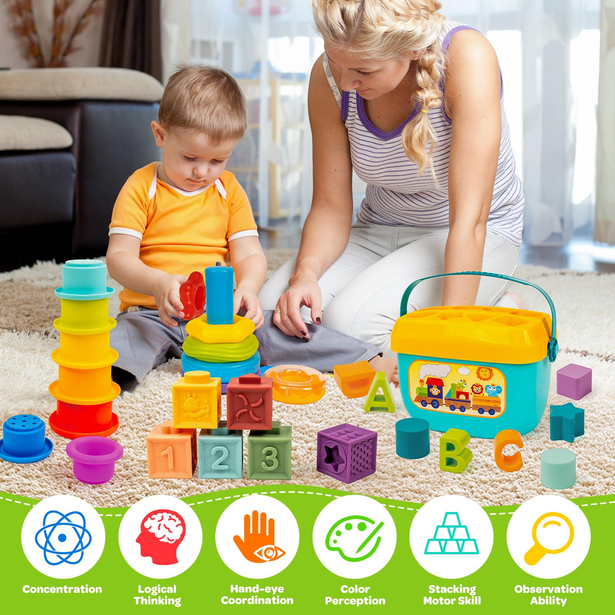GJOF2YK take-along toy box keeps pieces organized on the go