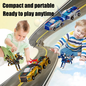 Gkiozu two-in-one dinos boost fine motor skills during building and conversion play.