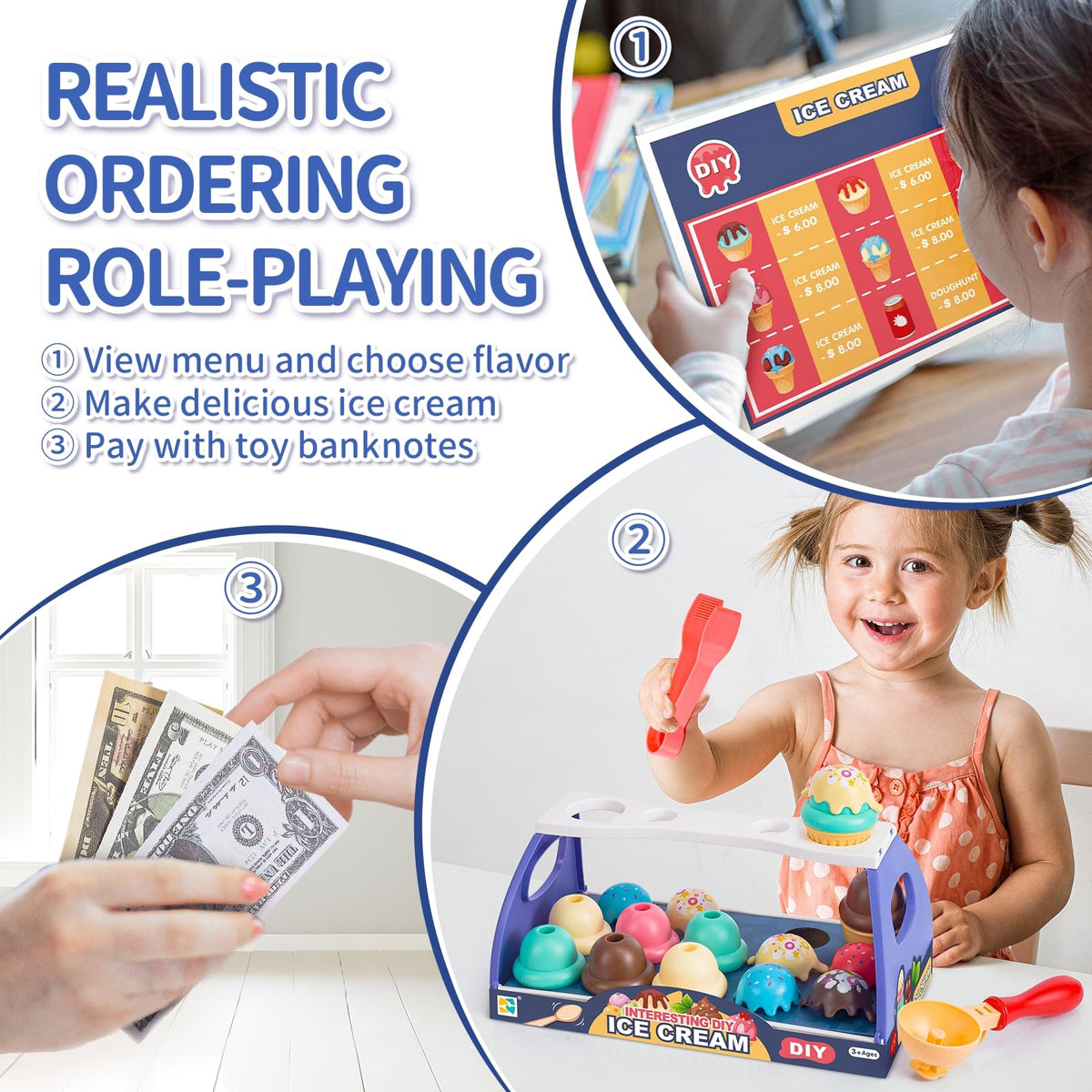 GKKBSJ cones and cups provide durable, mess-free pretend servings.