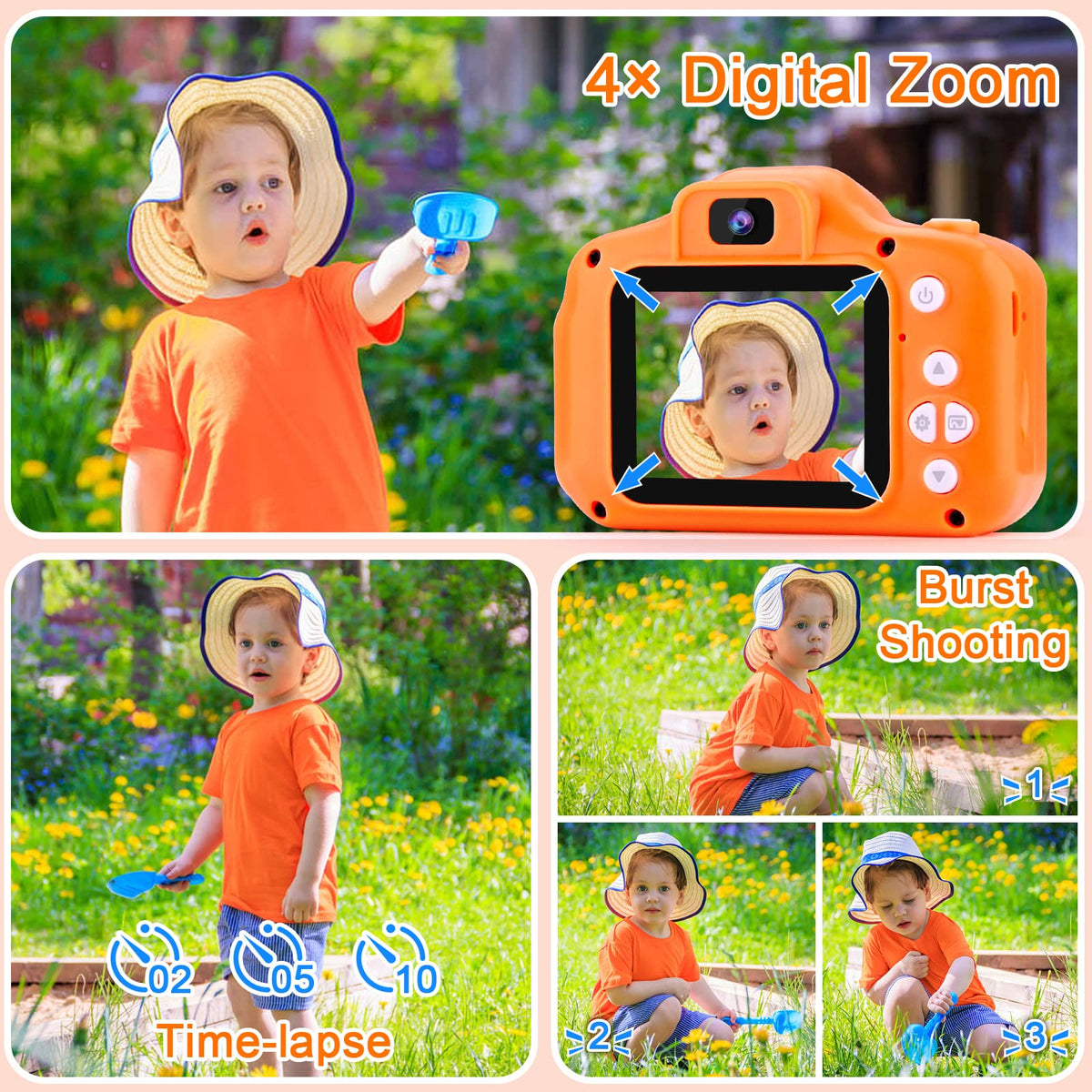GKTZ includes 32GB micro SD card to store memories.