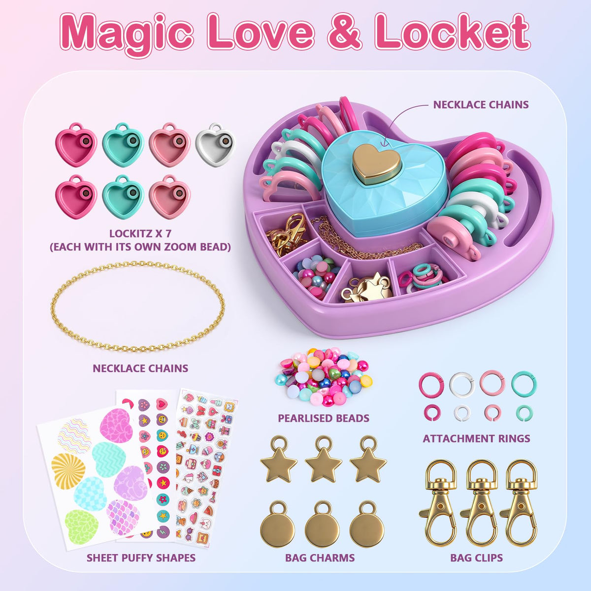 GlamLoops bag charms and pendants ready to attach to backpacks