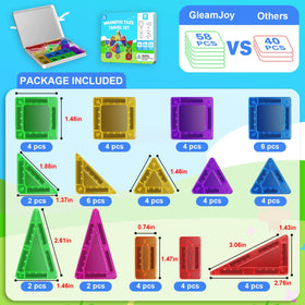 GleamJoy travel set of magnetic tiles for on-the-go creative play.