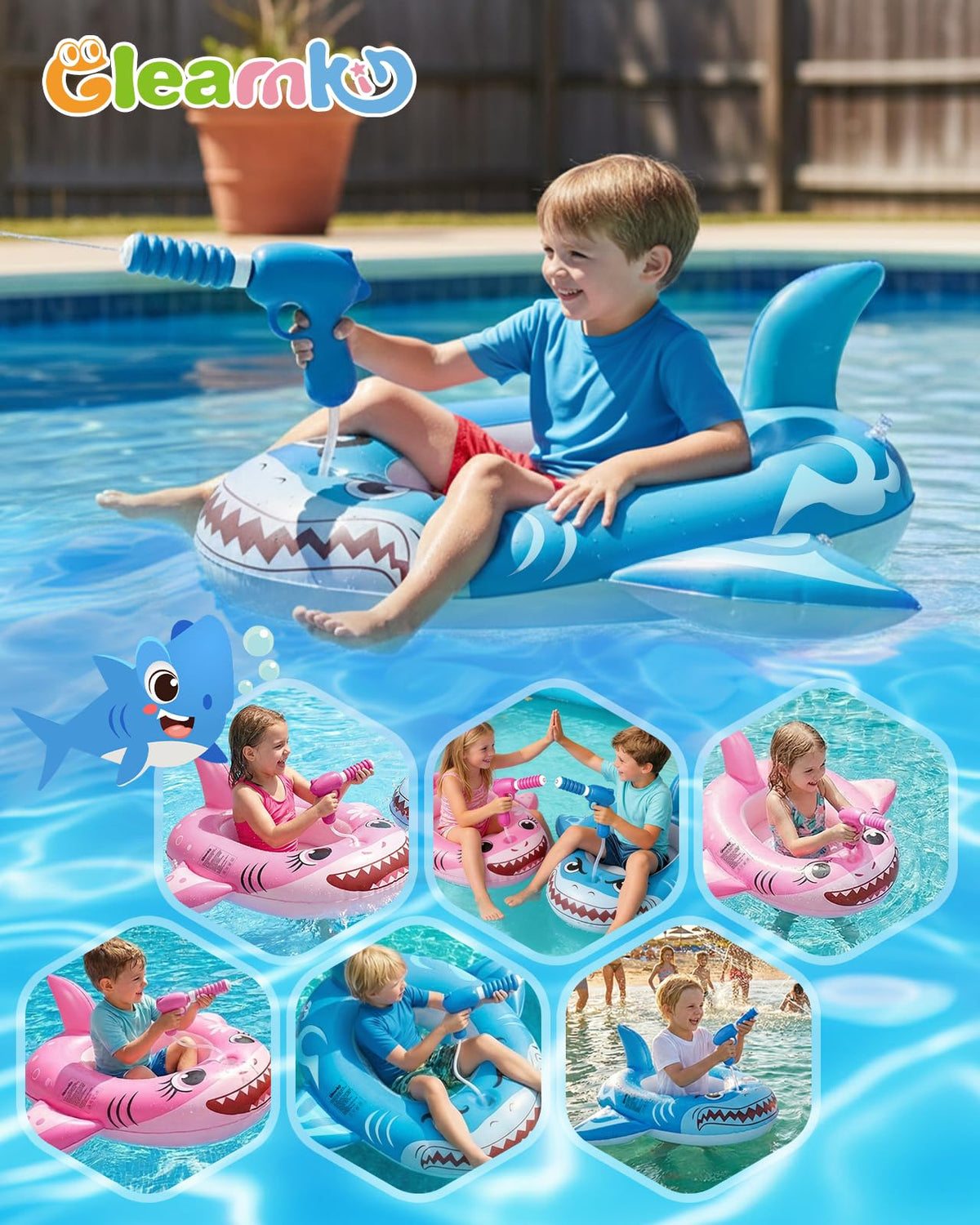 Gleamkid thick PVC pirate float offers durability and safety.
