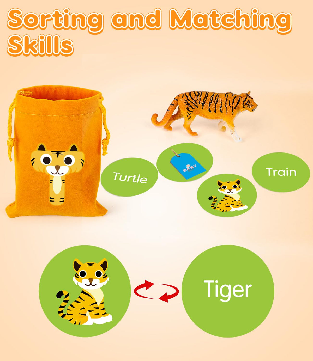 GLEEHAPY 26 animal figurines to build vocabulary through playful matching