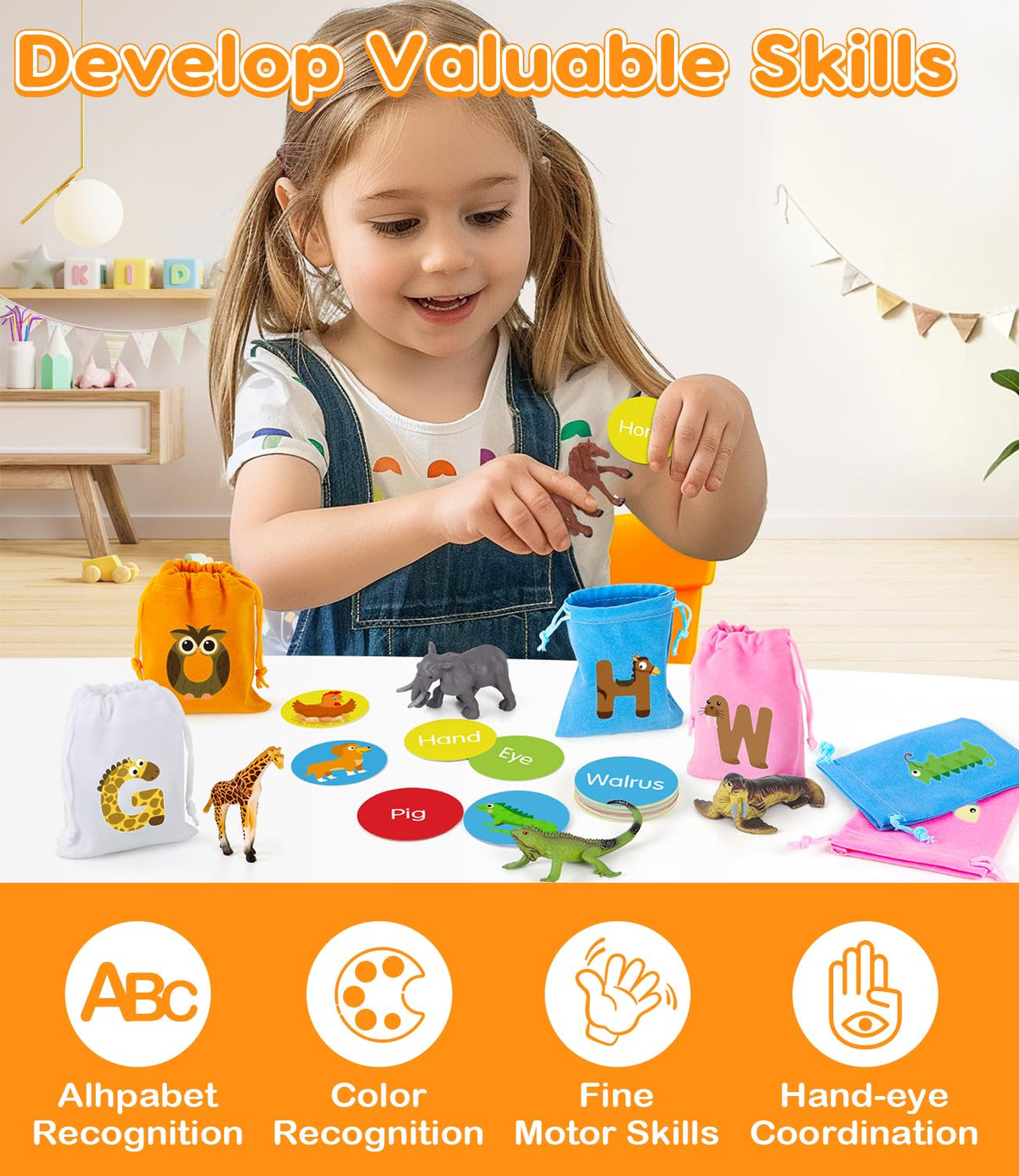 GLEEHAPY alphabet matching game supports hands-on learning and pattern recognition