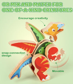GLEEHAPY color-coded dino parts enhance fine motor skills during play.