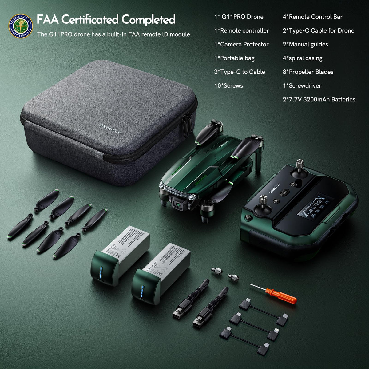 Gleesfun G11PRO kit box includes essential accessories for quick setup.