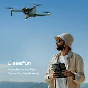 Gleesfun G11PRO remote controller with ergonomic grip enables precise flight control.
