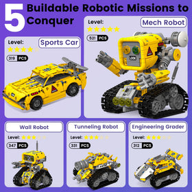 Glikid 5-in-1 STEM RC kit mech robot ready for assembly