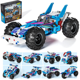 Glikid Technic 9-in-1 pull-back car on a table for fast action play