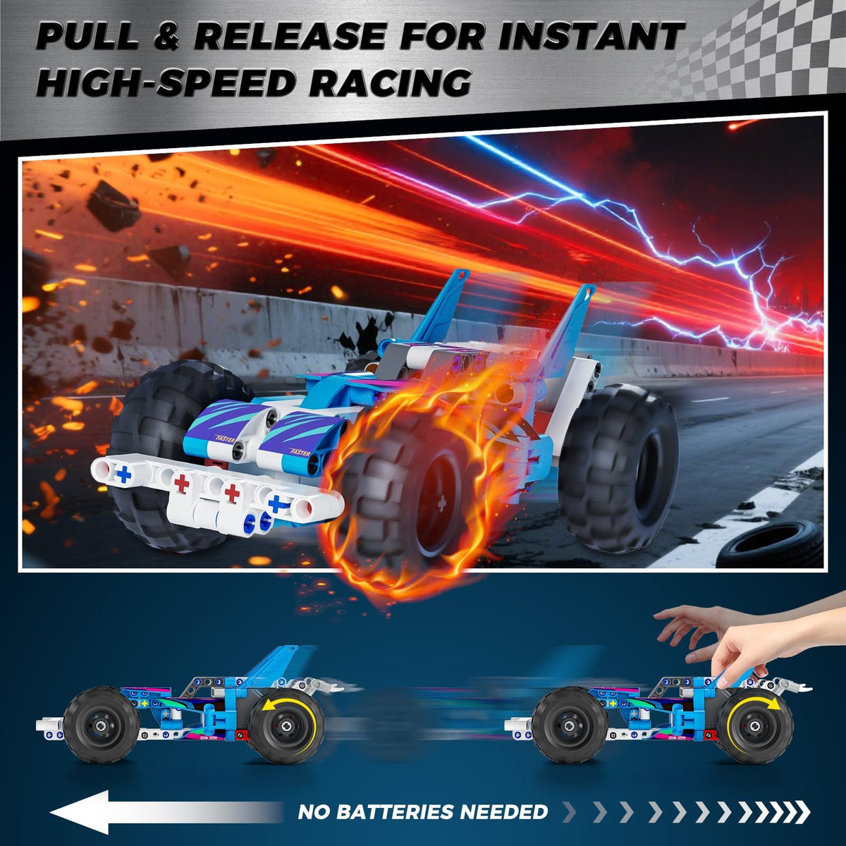 Glikid Technic 9-in-1 pull-back motor action ready for quick launches
