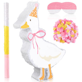 Glimin One Silly Goose pinata full view for pink party decor and festive surprises.