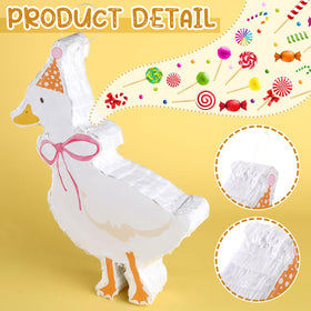 Glimin One Silly Goose pinata with stick ready for interactive party fun.