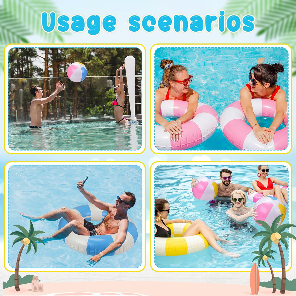 Glimin striped blue pool float offers comfortable pool lounging.