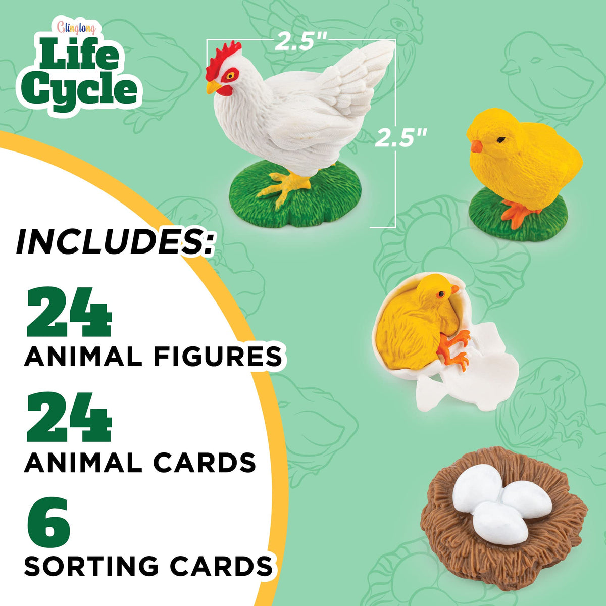 GLINGLONG Life Cycle Animal Kit frog figure supports early science exploration.