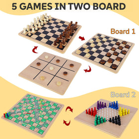 Glintoper 5-in-1 snakes and ladders pieces for classic fun