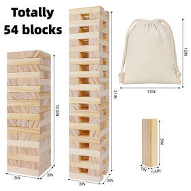 Glintoper tumble tower blocks with 54 pieces ready for height-building play.