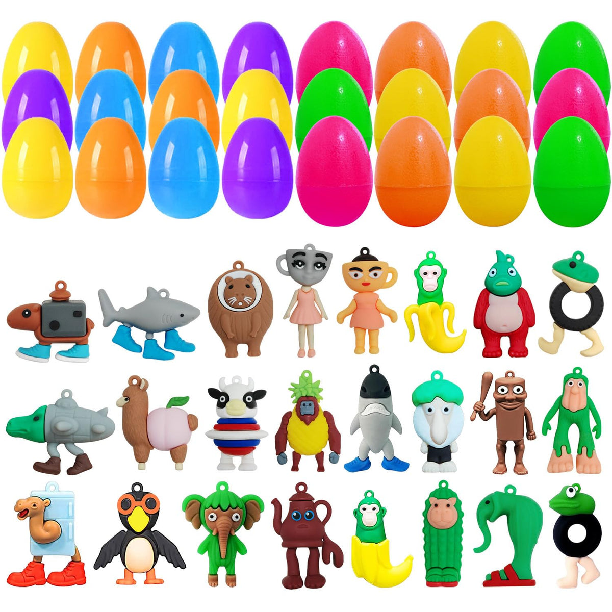 GlitchGear 24-prefilled Easter eggs with Italian Brainrot toys for exciting egg hunts.