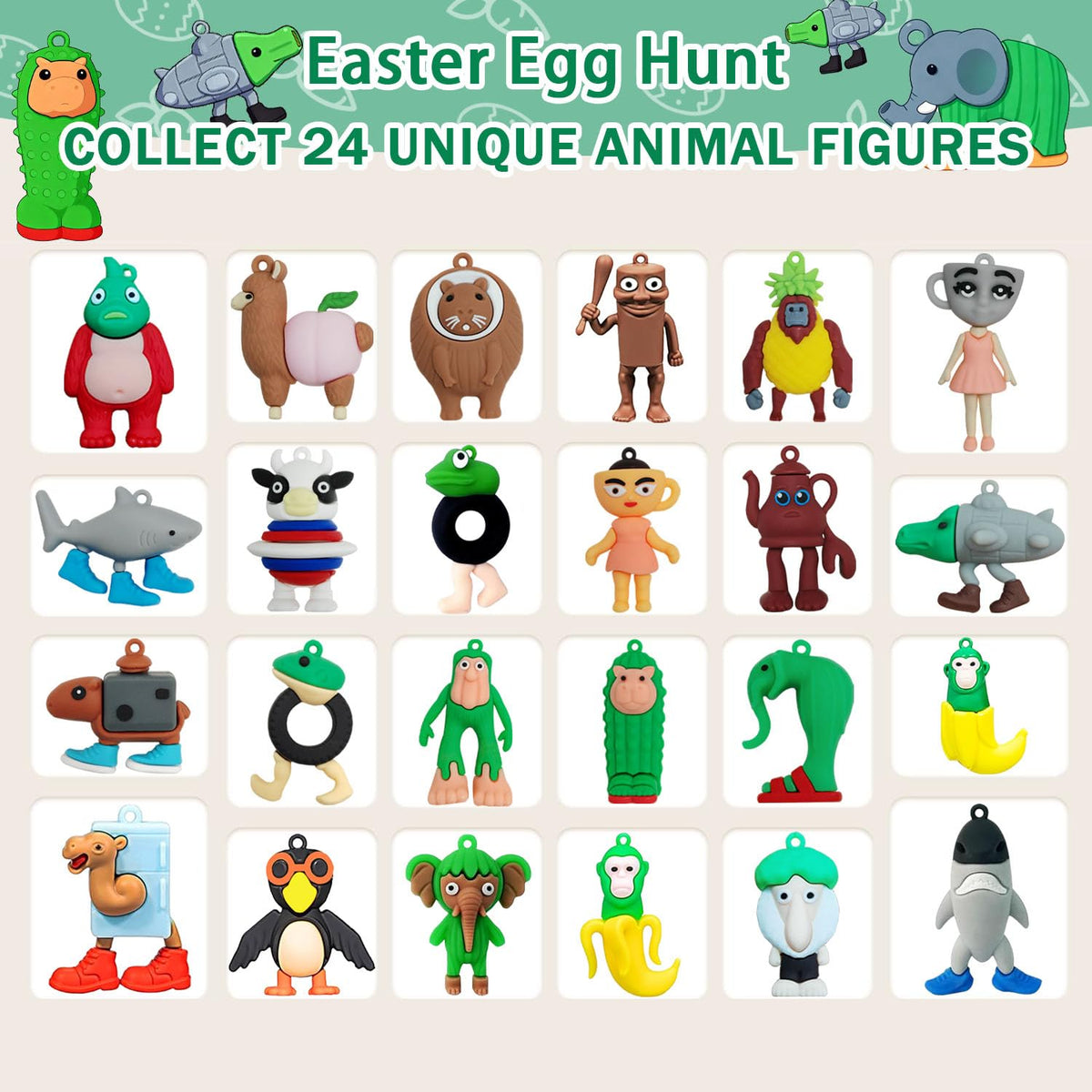 GlitchGear Easter eggs with hinges design for easy assembly and versatile play.