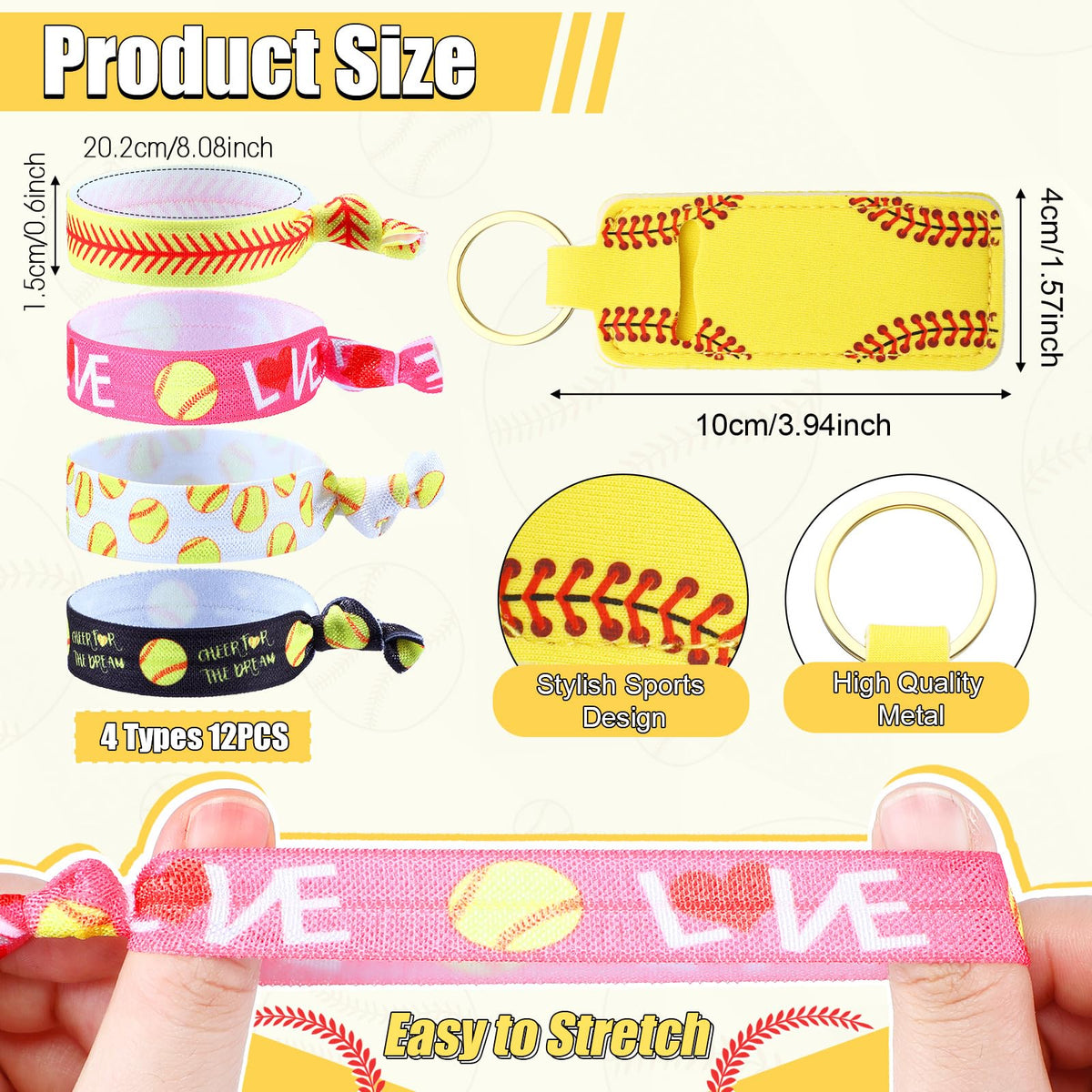 Glitinsel softball headbands offer comfortable fit for team events and practices.