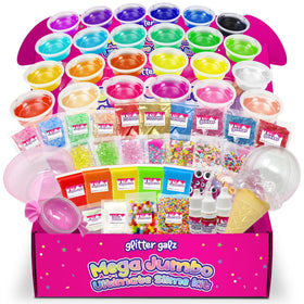 Glitter Galz 75-pcs slime kit package for creative play and party fun.