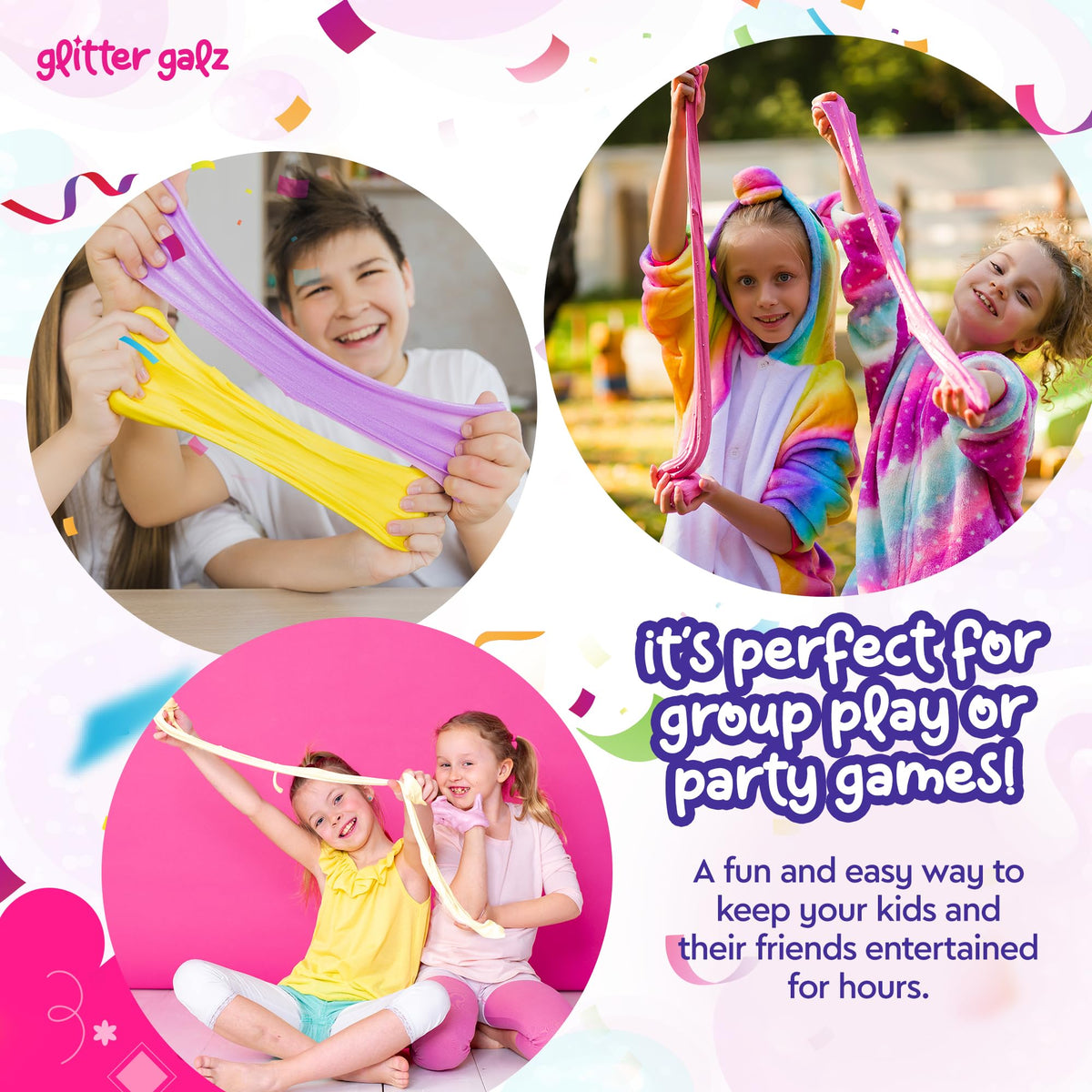 Glitter Galz customizable slime creations kit invites kids to design.