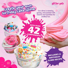 Glitter Galz mix-ins and charms for vibrant slime creations.