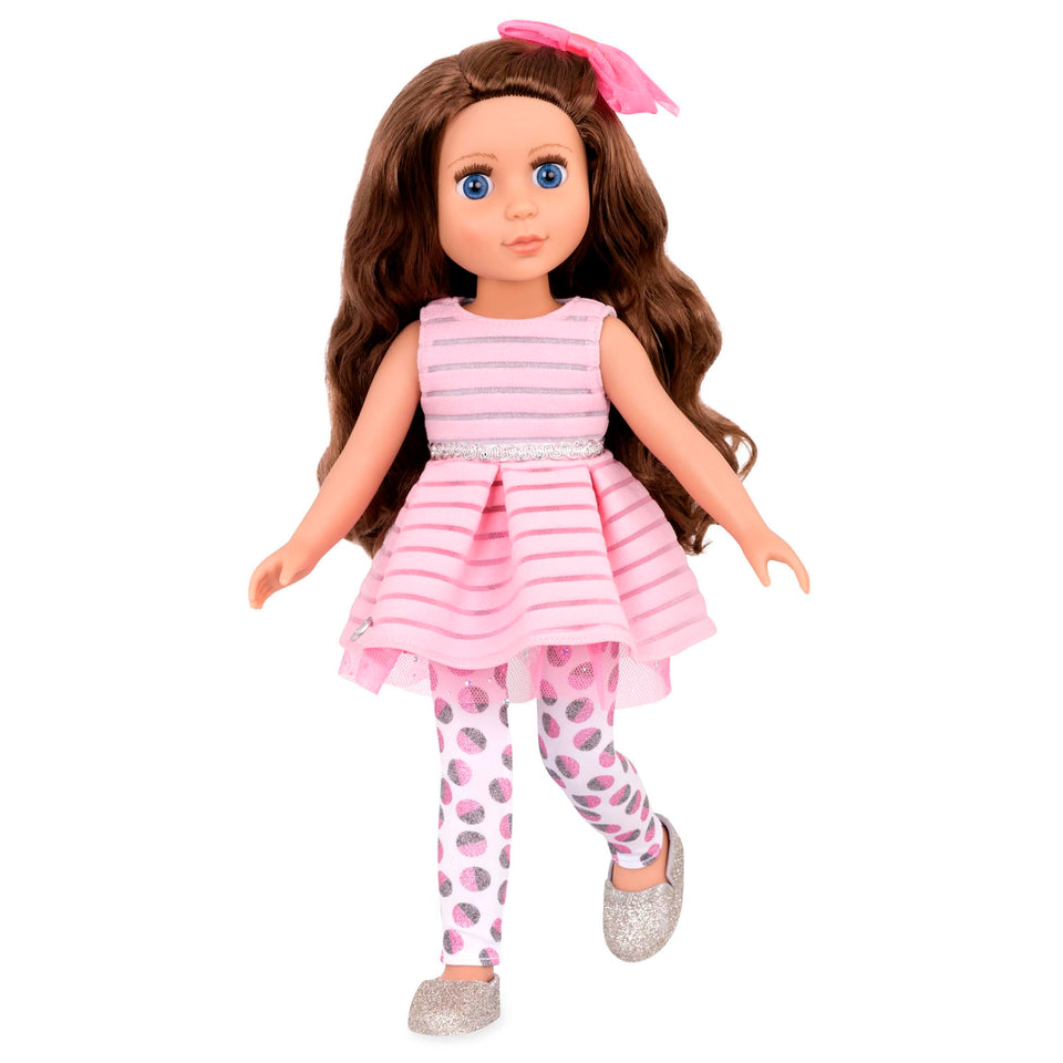 Glitter Girls Bluebell 14-inch doll in pink dress—perfect for imaginative play.