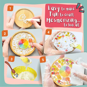Glittery Garden colorful grapefruit coaster pattern, adds vibrant decor to any space.