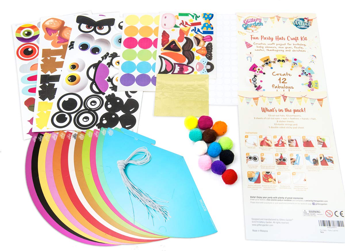 Glittery Garden banner-ready kit with assembly guidelines.