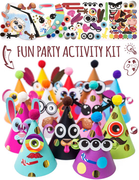 Glittery Garden party hats kit: easy-to-assemble hats for kids and adults.