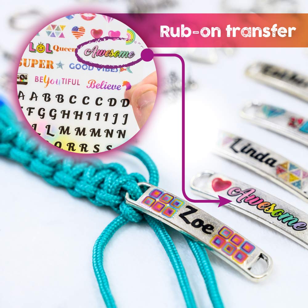 Glittery Garden transfer sheet graphics used to decorate metal pendants