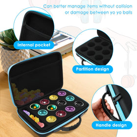 GLMFAN Yoyo Storage Bag interior view reveals organized six-compartment layout
