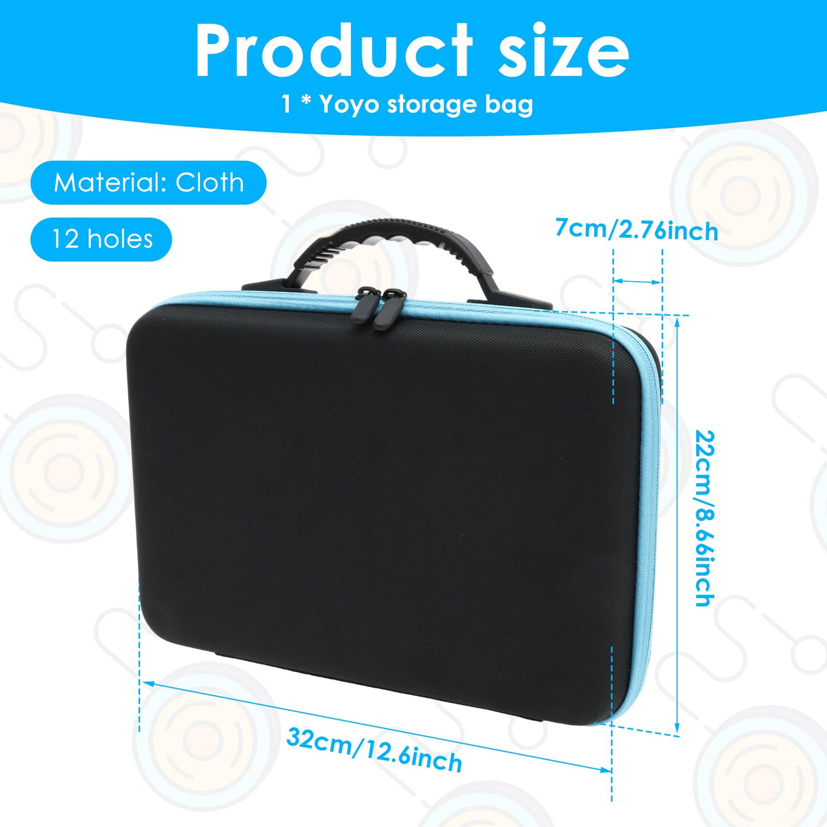 GLMFAN Yoyo Storage Bag side view showing portable, compact carrying design