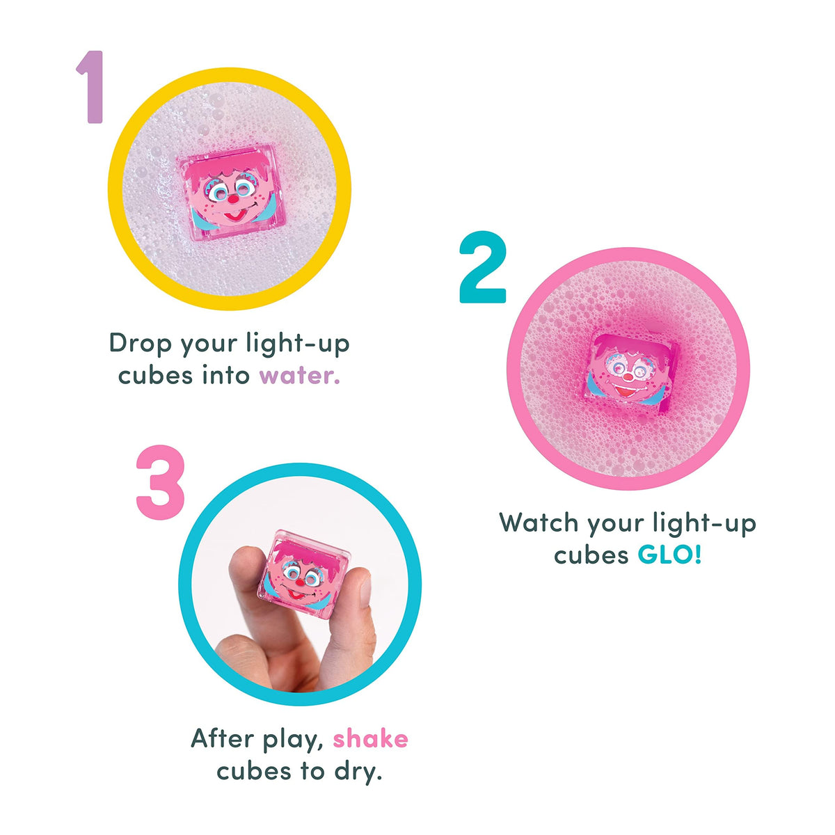 Glo Pals automatic shut-off keeps cubes safe after drying and extended play.