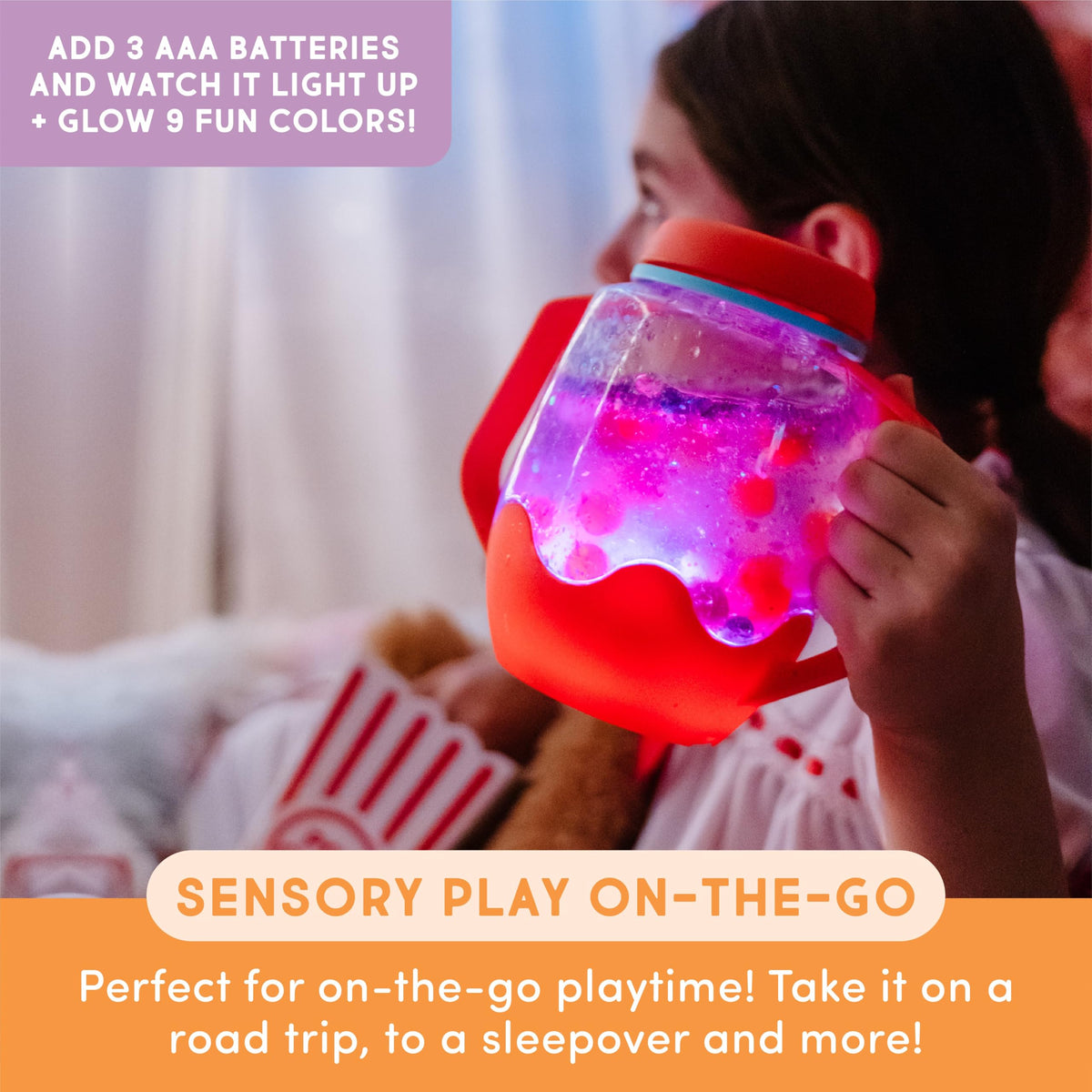 Glo Pals Fun Fillers provide tactile variety for bins, rice, slime, or playdough.