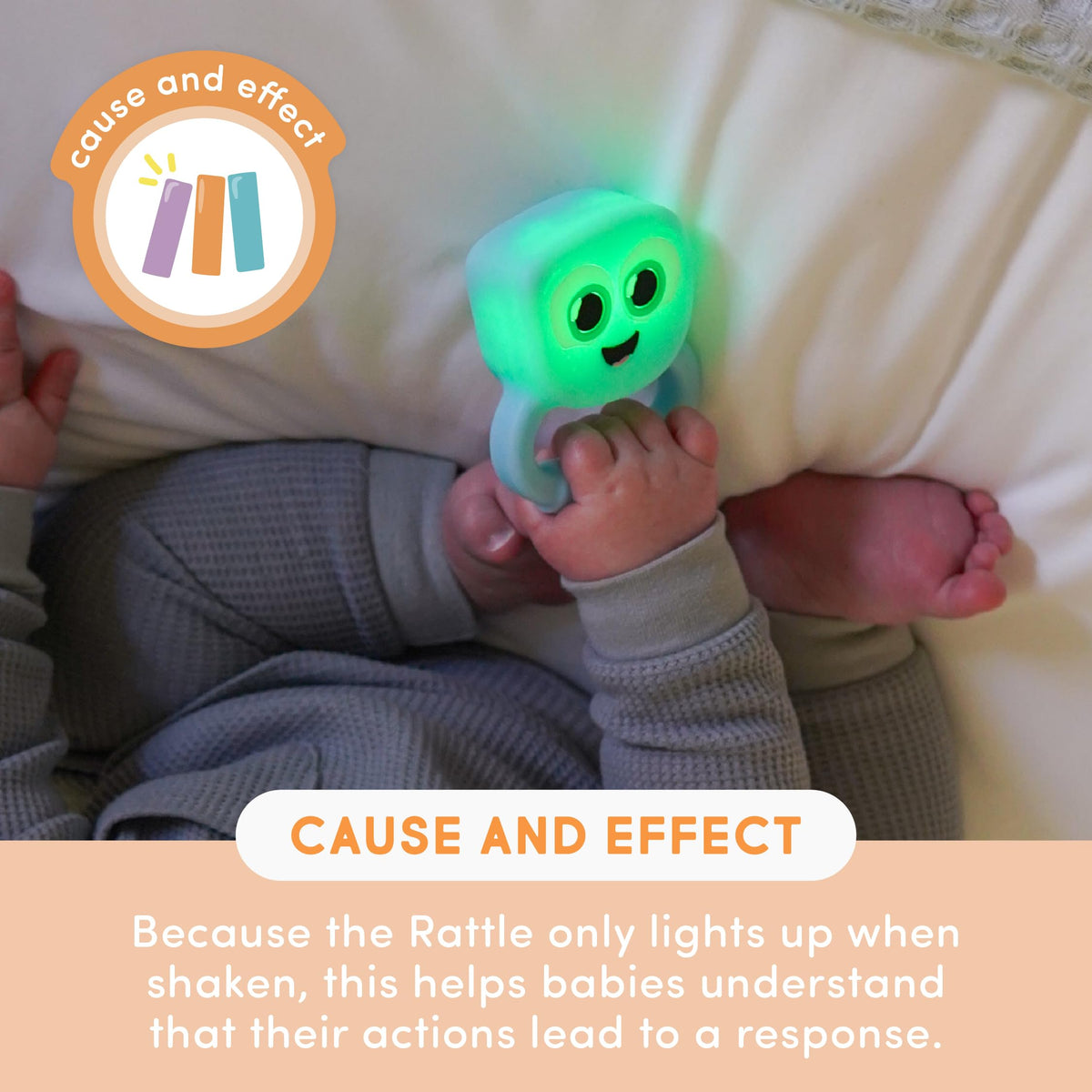 Glo Pals Hand-Eye Skills Rattle supports coordination through engaging shakes.